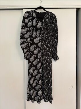 Ted Baker Black and White Paisley Midi Dress